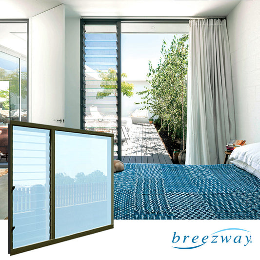 Easyscreen Window System with Fixed Lite 2 Bays of 152mm x 19 Blades