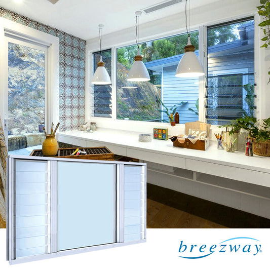 Easyscreen Window System with Fixed Lite 3 Bays of 152mm x 10 Blades