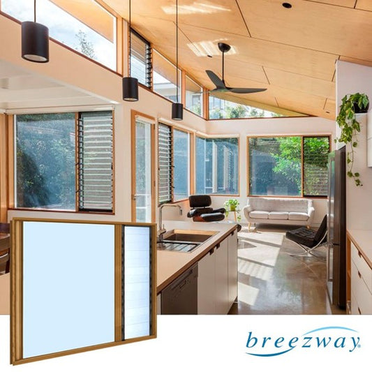 Easyscreen Window System with Fixed Lite 2 Bays of 152mm x 17 Blades