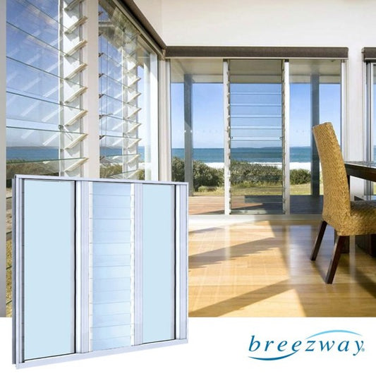 Easyscreen Window System with Fixed Lite 3 Bays of 152mm x 14 Blades